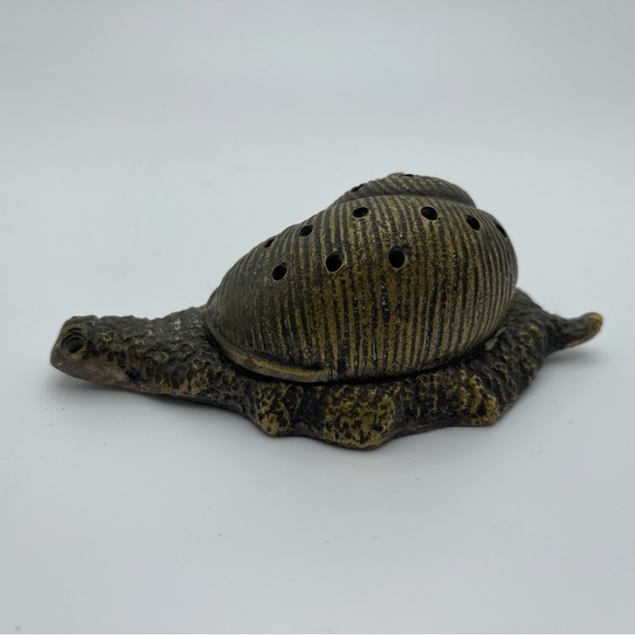 ANTIQUE TOOTHPICK DISPENSER ART DECO BRONZE SNAIL ORNAMENTED SCULPTURE 1920´S - Picture 4 of 10